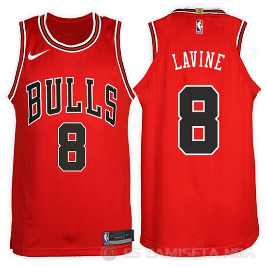 Camiseta Zach Lavine #8 Chicago Bulls 2017-18 Rojo - Haga un click en la imagen para cerrar